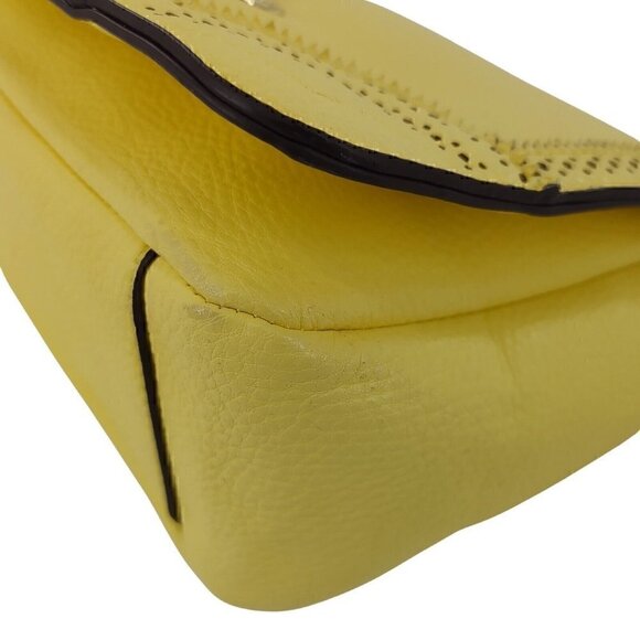 CHARMING CHARLIE Bright Yellow Faux Pebble Leather Messenger Crossbody - Picture 7 of 8